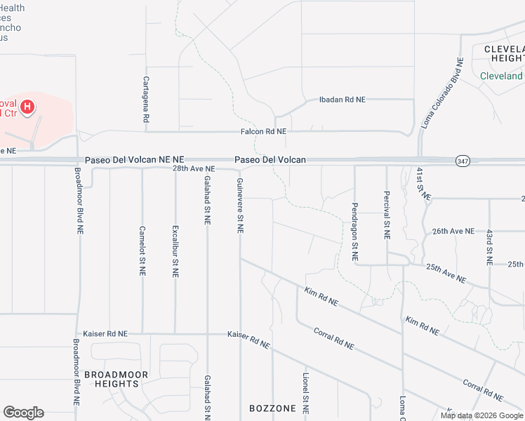 map of restaurants, bars, coffee shops, grocery stores, and more near Gawain Drive Northeast in Rio Rancho
