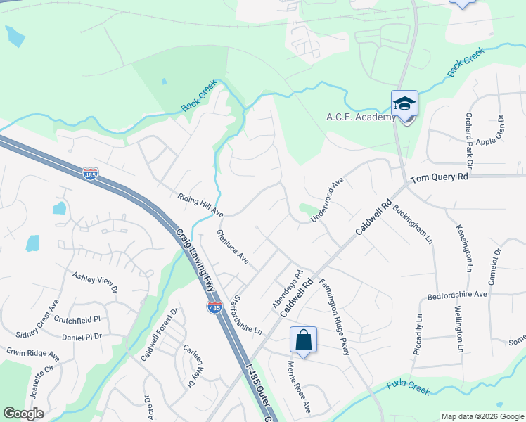 map of restaurants, bars, coffee shops, grocery stores, and more near 4054 Evelyn Avenue in Charlotte