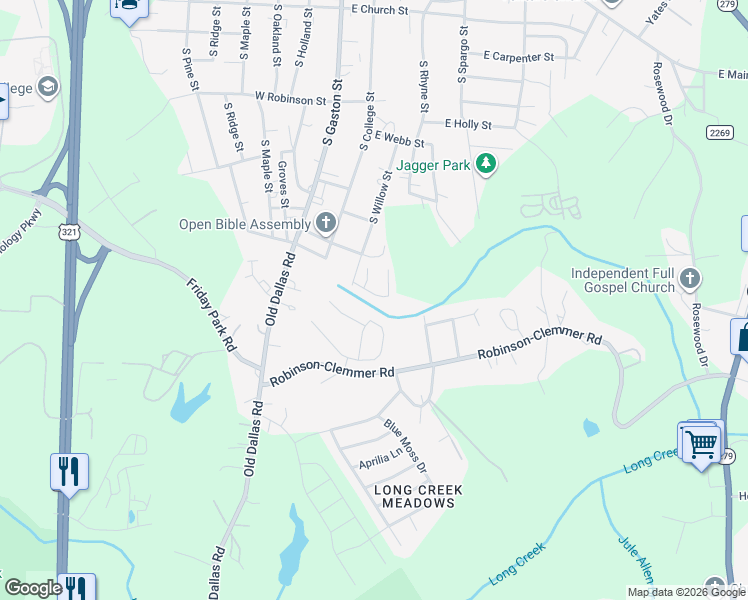 map of restaurants, bars, coffee shops, grocery stores, and more near 313 East Gibbs Street in Dallas