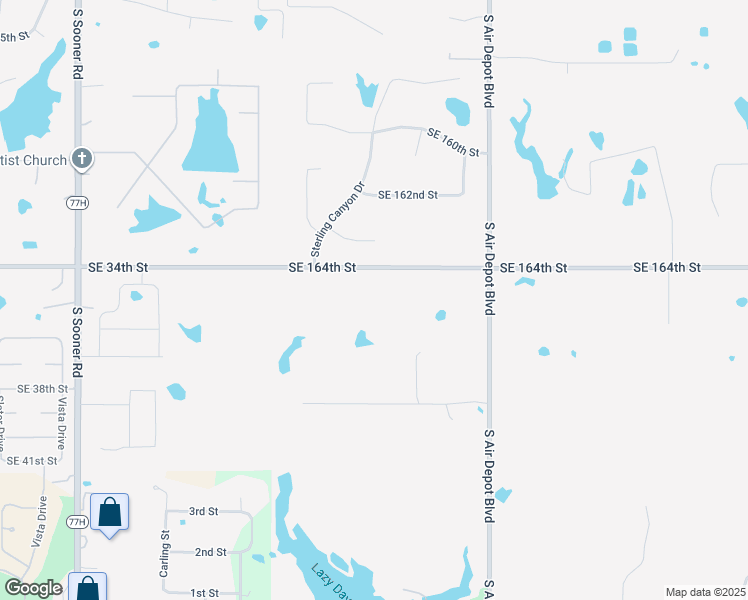 map of restaurants, bars, coffee shops, grocery stores, and more near 6700 Southeast 164th Street in Norman