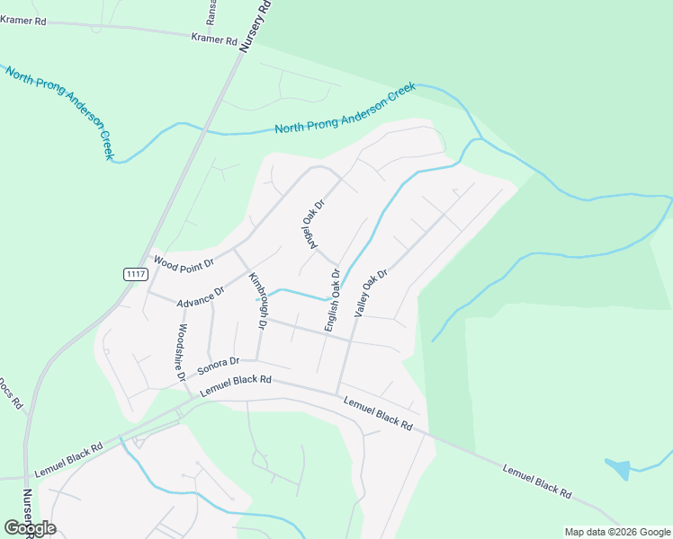 map of restaurants, bars, coffee shops, grocery stores, and more near 200 English Oak Drive in Bunnlevel