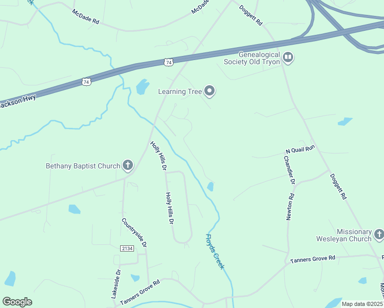 map of restaurants, bars, coffee shops, grocery stores, and more near Whispering Pines Circle in Forest City