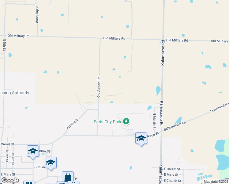 map of restaurants, bars, coffee shops, grocery stores, and more near 1280 Old Airport Road in Paris
