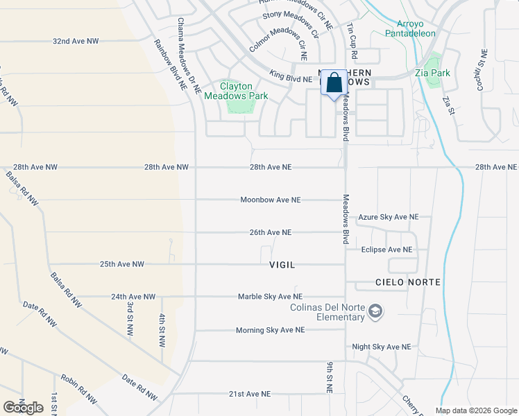 map of restaurants, bars, coffee shops, grocery stores, and more near 710 Moonbow Avenue Northeast in Rio Rancho