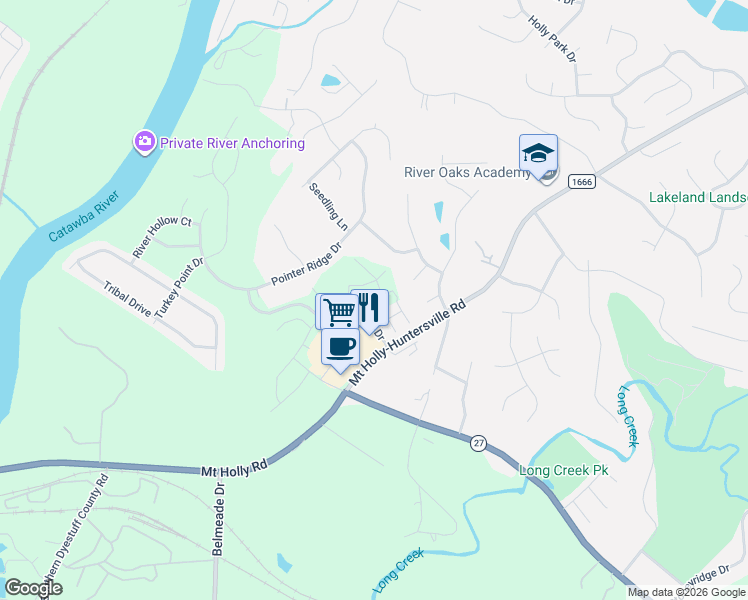 map of restaurants, bars, coffee shops, grocery stores, and more near 9622 Drains Bay Court in Charlotte