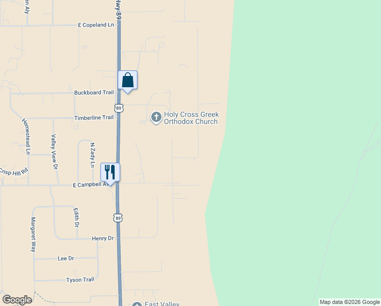 map of restaurants, bars, coffee shops, grocery stores, and more near 11380 North Onika Lane in Flagstaff