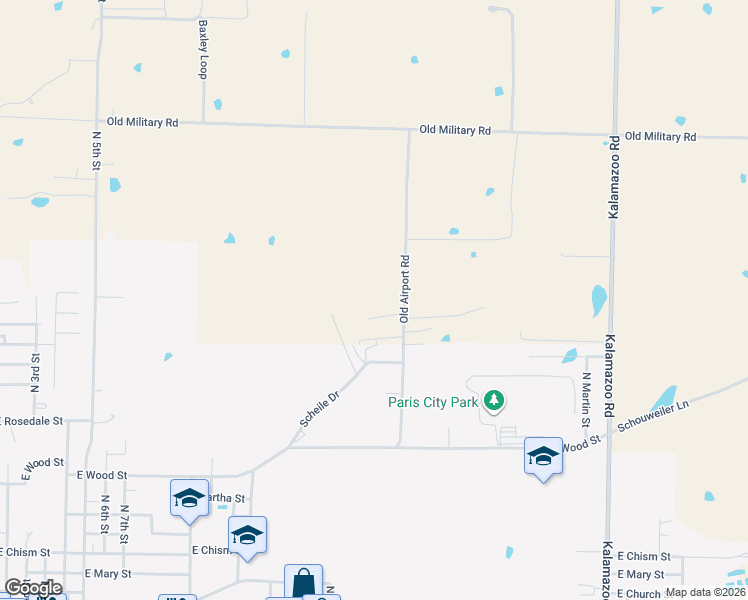 map of restaurants, bars, coffee shops, grocery stores, and more near 1389 Old Airport Road in Paris