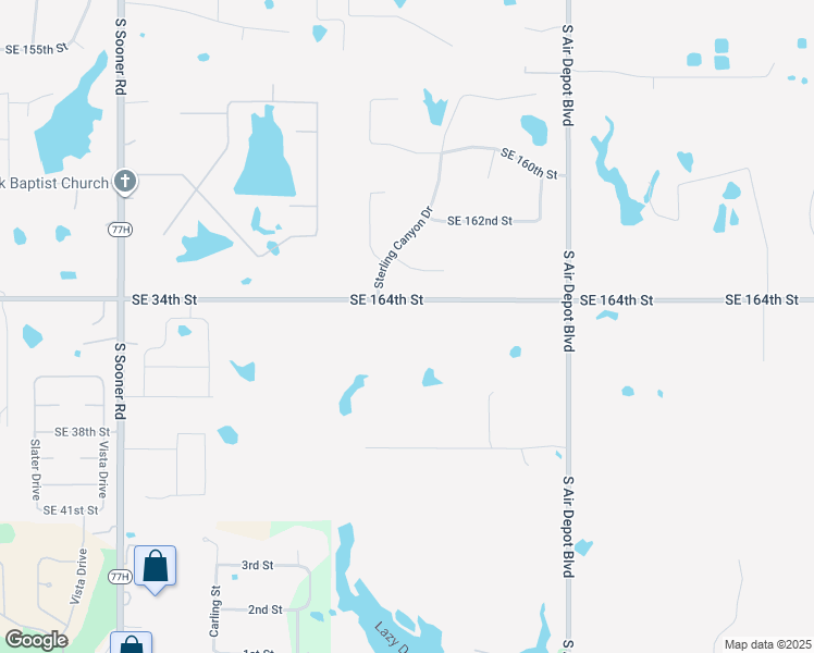 map of restaurants, bars, coffee shops, grocery stores, and more near 6400 Southeast 164th Street in Norman