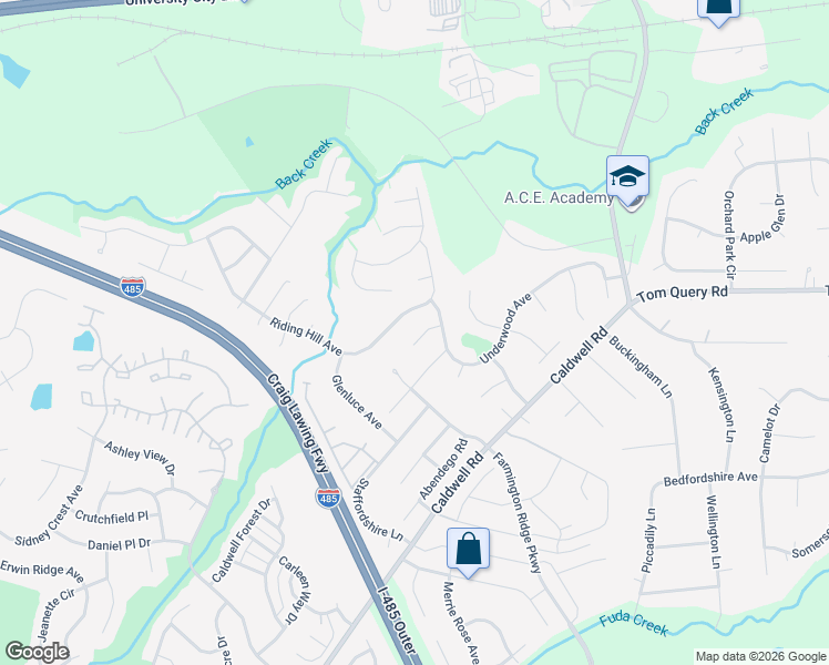 map of restaurants, bars, coffee shops, grocery stores, and more near 4054 Evelyn Avenue in Charlotte