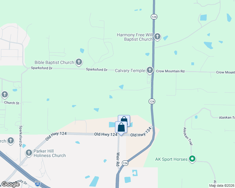 map of restaurants, bars, coffee shops, grocery stores, and more near 3013 Arkansas 124 in Russellville