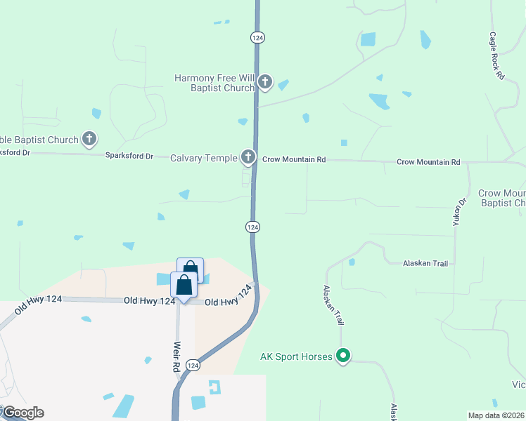 map of restaurants, bars, coffee shops, grocery stores, and more near 3104 Arkansas 124 in Russellville