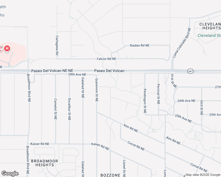 map of restaurants, bars, coffee shops, grocery stores, and more near Gawain Drive Northeast in Rio Rancho