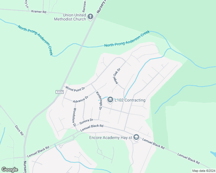 map of restaurants, bars, coffee shops, grocery stores, and more near 396 Advance Drive in Lillington