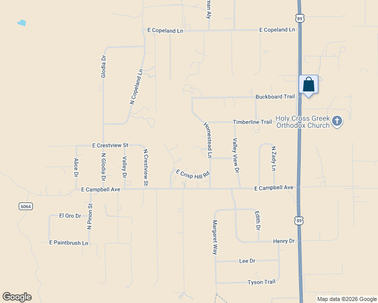 map of restaurants, bars, coffee shops, grocery stores, and more near 5455 East Crisp Hill Road in Flagstaff