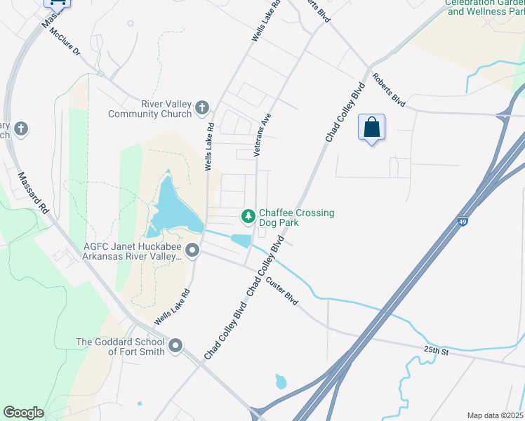 map of restaurants, bars, coffee shops, grocery stores, and more near 8109 Veterans Avenue in Barling