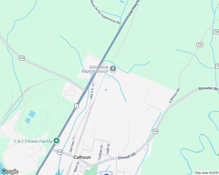 map of restaurants, bars, coffee shops, grocery stores, and more near 4971 Hwy 11 S in Calhoun