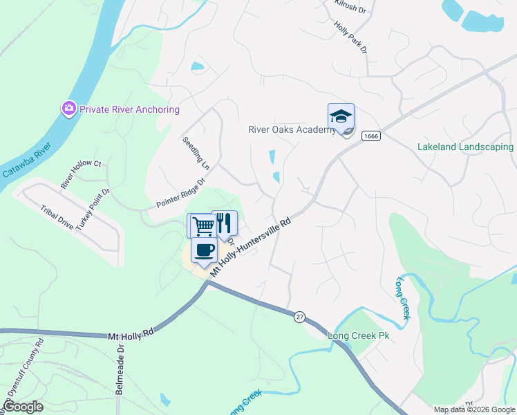 map of restaurants, bars, coffee shops, grocery stores, and more near 1120 Chalk Hill Lane in Charlotte