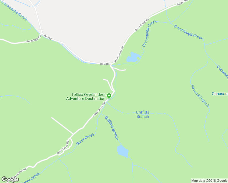 map of restaurants, bars, coffee shops, grocery stores, and more near Steer Creek Road in Tellico Plains