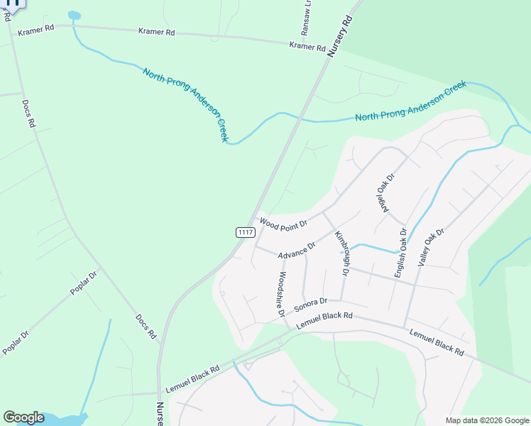 map of restaurants, bars, coffee shops, grocery stores, and more near 31 Wood Point Drive in Lillington
