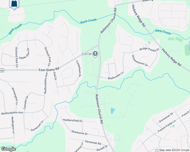 map of restaurants, bars, coffee shops, grocery stores, and more near 7800 Robinson Church Road in Harrisburg