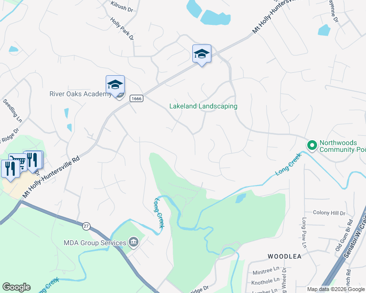 map of restaurants, bars, coffee shops, grocery stores, and more near 1420 Newfound Hollow Drive in Charlotte