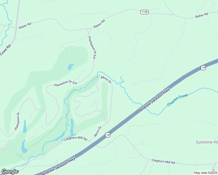 map of restaurants, bars, coffee shops, grocery stores, and more near 379 Moss Drive in Rutherfordton