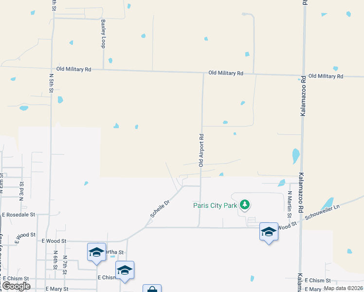 map of restaurants, bars, coffee shops, grocery stores, and more near 1389 Old Airport Road in Paris