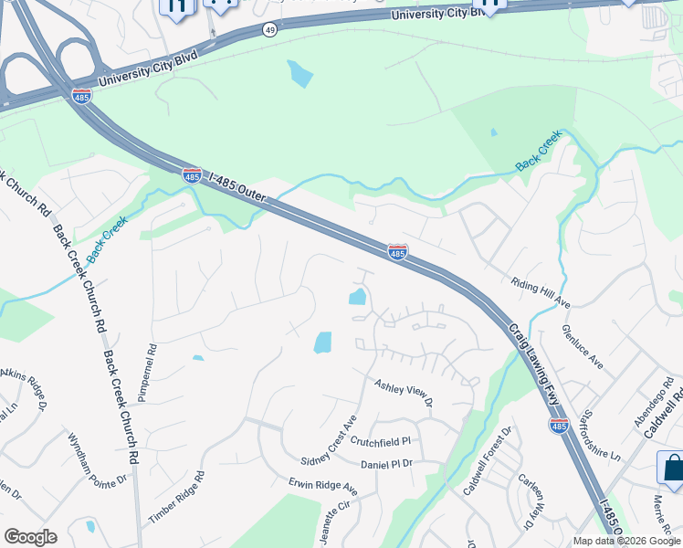 map of restaurants, bars, coffee shops, grocery stores, and more near 10932 Hellebore Road in Charlotte