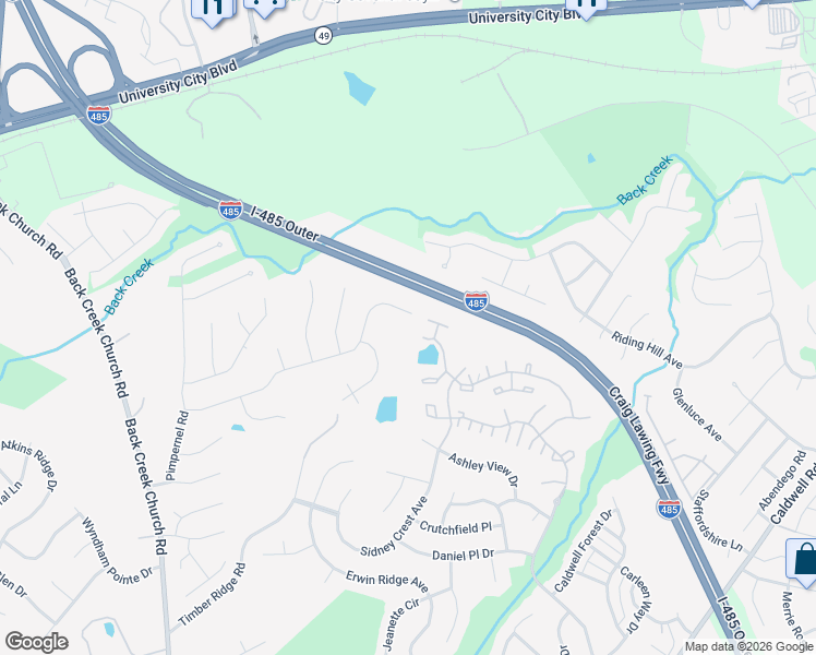 map of restaurants, bars, coffee shops, grocery stores, and more near 10932 Hellebore Road in Charlotte