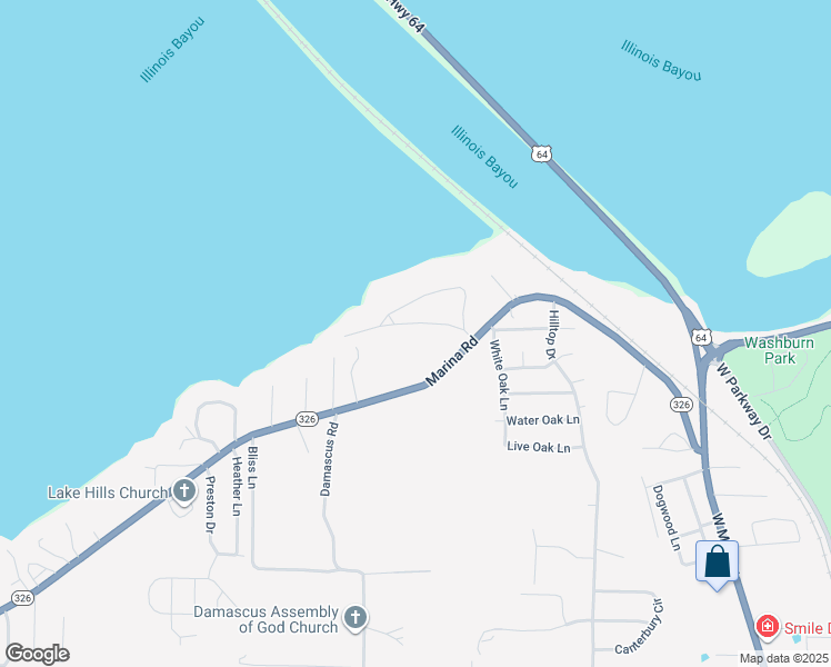 map of restaurants, bars, coffee shops, grocery stores, and more near 113 East Shore Drive in Russellville