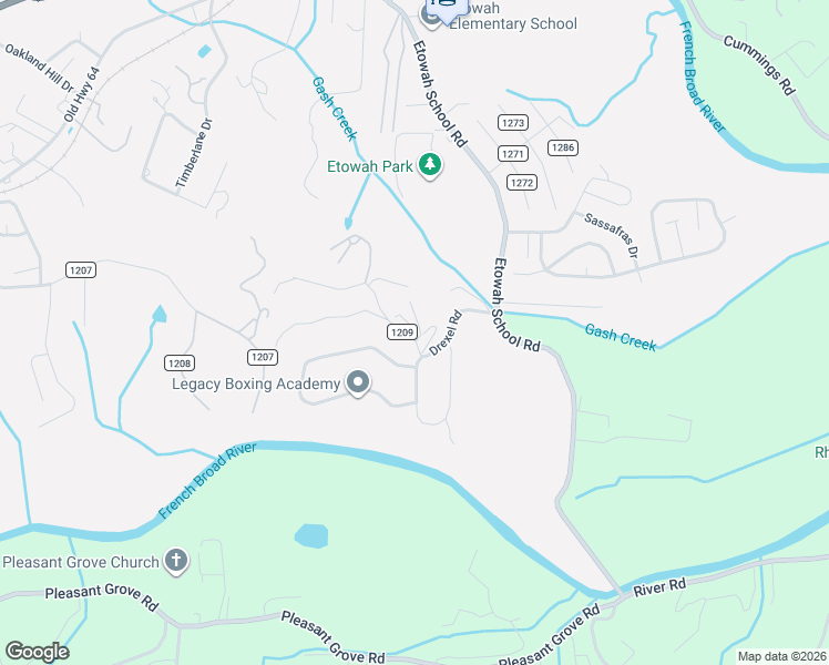 map of restaurants, bars, coffee shops, grocery stores, and more near 78 Drexel Road in Hendersonville