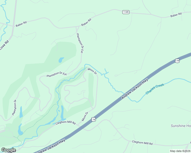 map of restaurants, bars, coffee shops, grocery stores, and more near 379 Moss Drive in Rutherfordton
