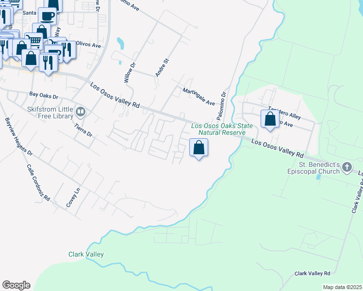 map of restaurants, bars, coffee shops, grocery stores, and more near 1701 Los Osos Valley Road in Baywood-Los Osos
