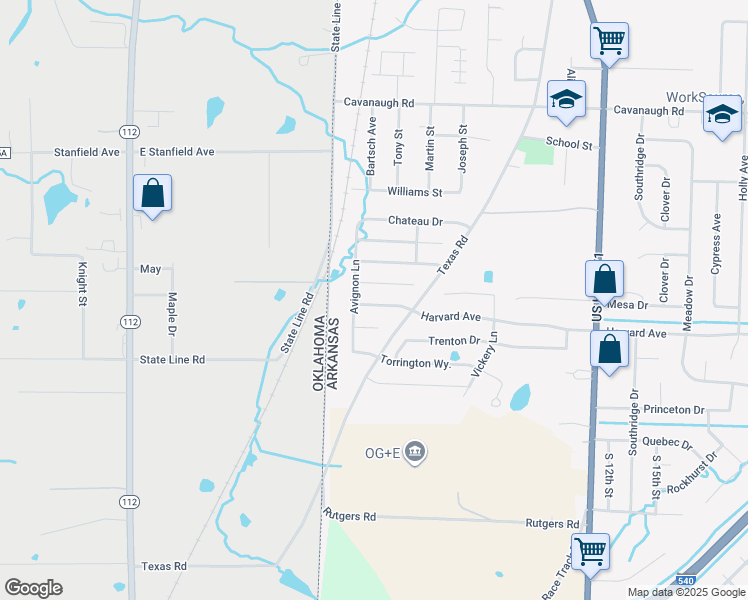 map of restaurants, bars, coffee shops, grocery stores, and more near 315 Harvard Way in Fort Smith