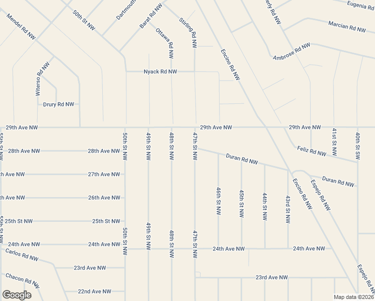 map of restaurants, bars, coffee shops, grocery stores, and more near 47th Street Northwest in Rio Rancho