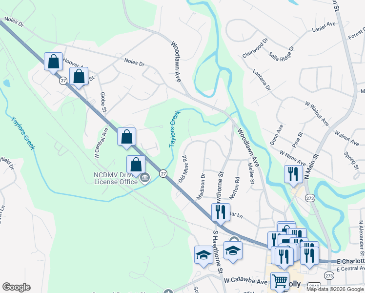 map of restaurants, bars, coffee shops, grocery stores, and more near 117 Old Mine Road in Mount Holly