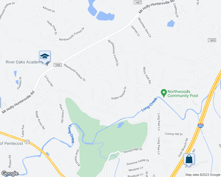 map of restaurants, bars, coffee shops, grocery stores, and more near 10701 Spruce Mountain Road in Charlotte