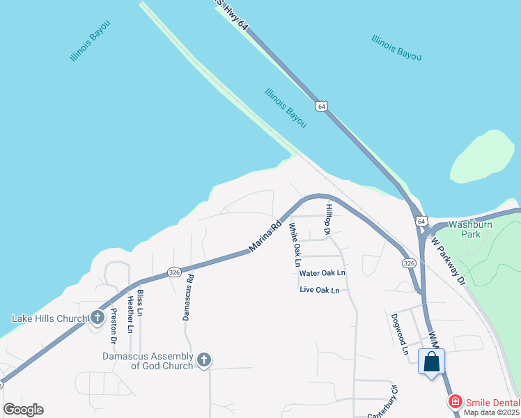 map of restaurants, bars, coffee shops, grocery stores, and more near 201 North Shore Drive in Russellville