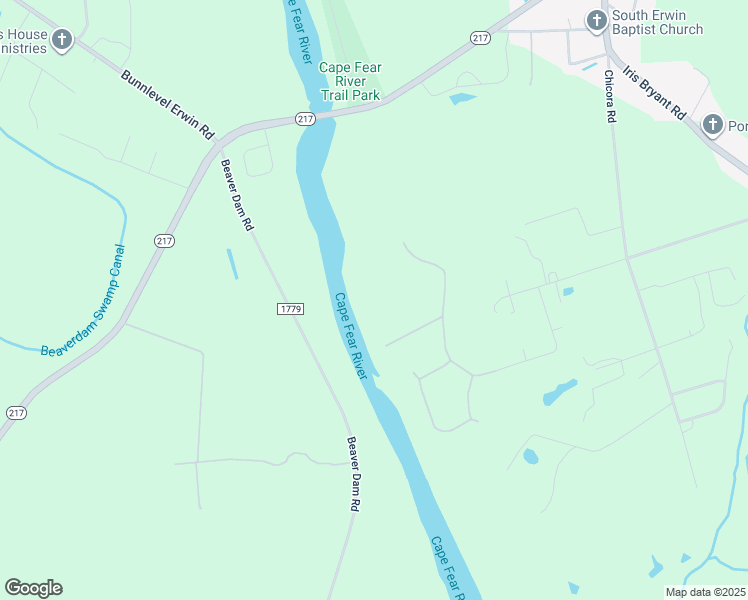 map of restaurants, bars, coffee shops, grocery stores, and more near 415 River Bluff Drive North in Dunn
