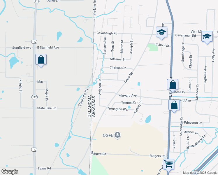 map of restaurants, bars, coffee shops, grocery stores, and more near 315 Harvard Way in Fort Smith