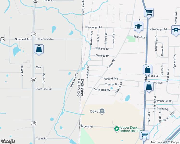 map of restaurants, bars, coffee shops, grocery stores, and more near 304 Bordeaux Circle in Fort Smith