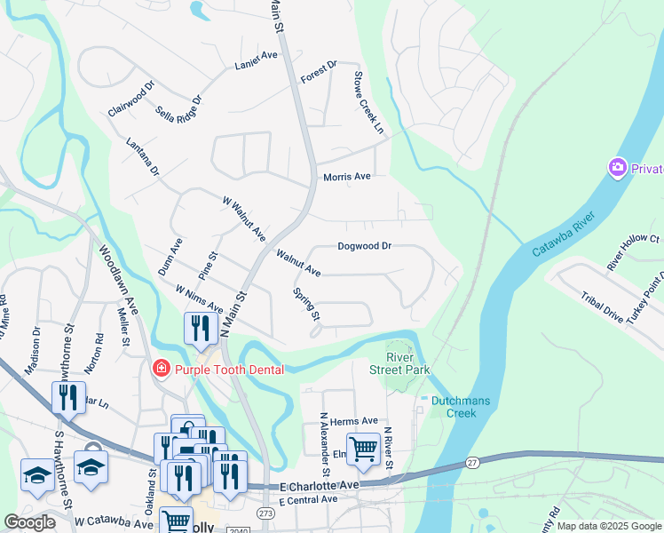 map of restaurants, bars, coffee shops, grocery stores, and more near 209 Walnut Avenue in Mount Holly