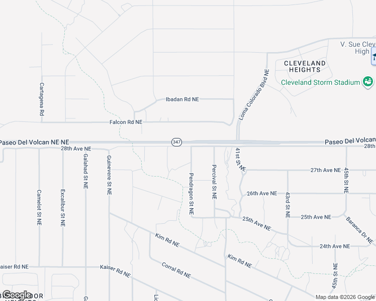 map of restaurants, bars, coffee shops, grocery stores, and more near Pendragon Street Northeast in Rio Rancho
