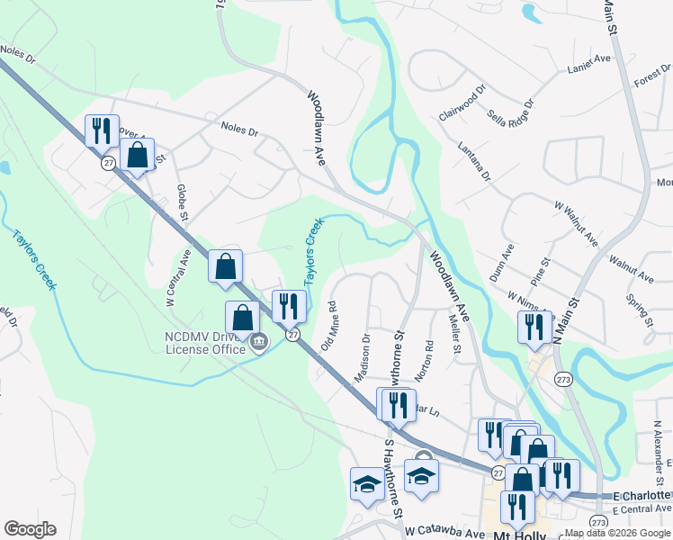 map of restaurants, bars, coffee shops, grocery stores, and more near 117 Old Mine Road in Mount Holly