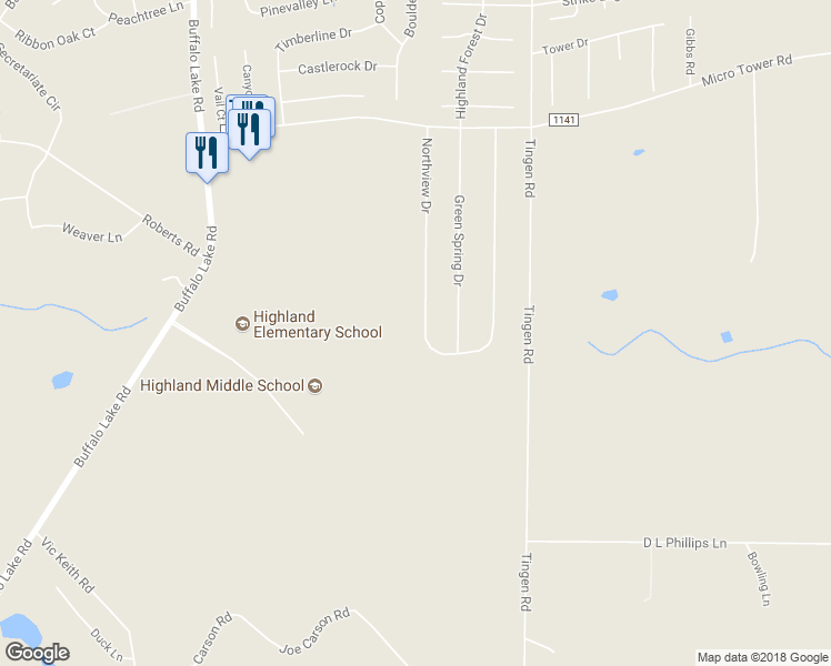 map of restaurants, bars, coffee shops, grocery stores, and more near 635 Northview Drive in Sanford