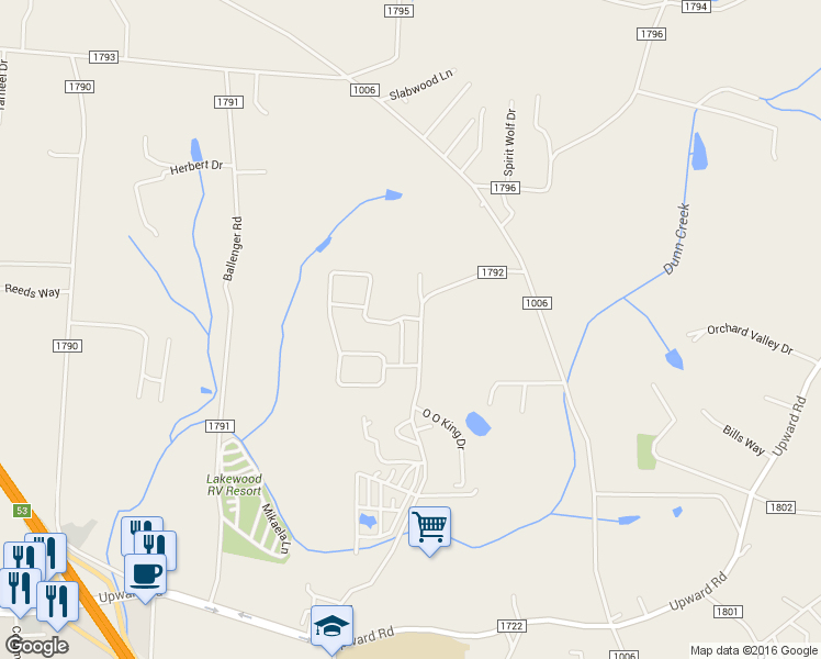 map of restaurants, bars, coffee shops, grocery stores, and more near 29 Cameo Drive in Flat Rock