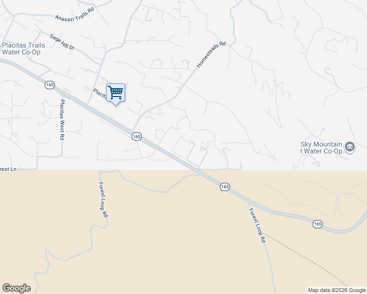 map of restaurants, bars, coffee shops, grocery stores, and more near 283 New Mexico 165 in Placitas