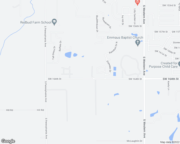 map of restaurants, bars, coffee shops, grocery stores, and more near 1301 Southwest 164th Street in Oklahoma City