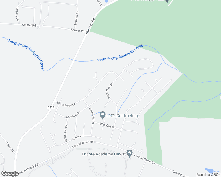 map of restaurants, bars, coffee shops, grocery stores, and more near 202 Angel Oak Drive in Bunnlevel