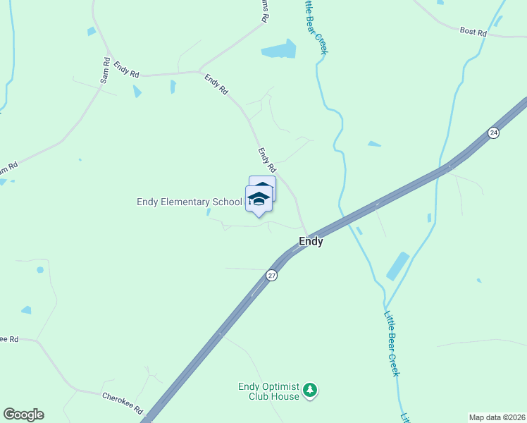 map of restaurants, bars, coffee shops, grocery stores, and more near 23291 Endy Rd in Albemarle